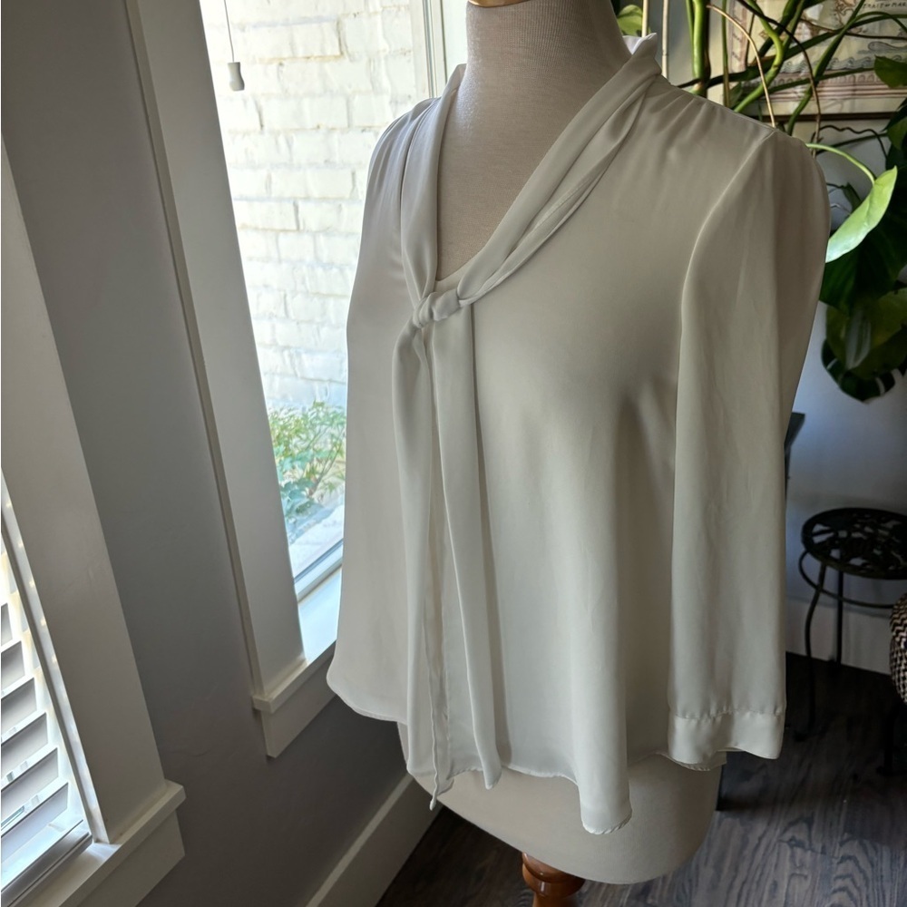 Anthropologie White Sheer Shirt - Picture 2 of 10